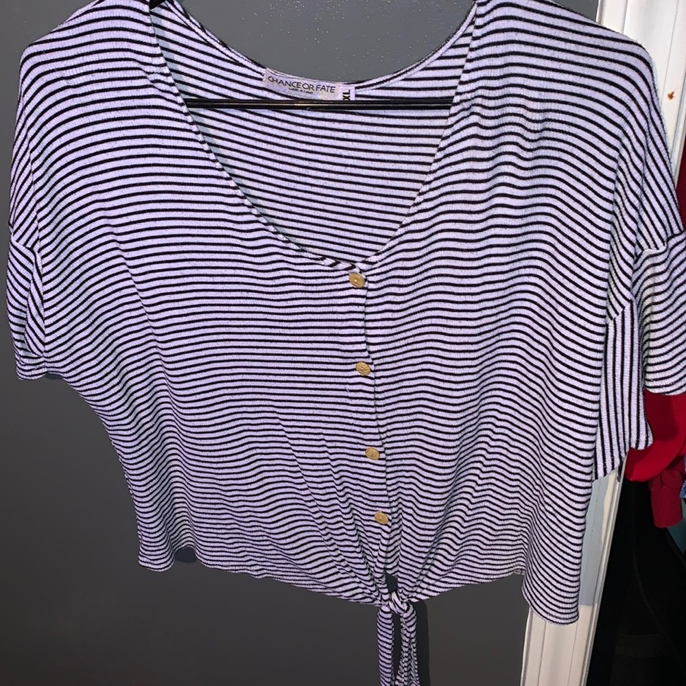 Black and white “chance or fate” shirt